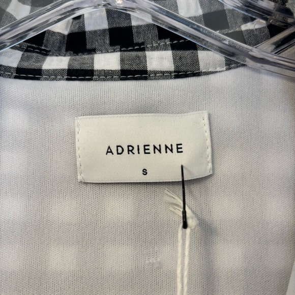 NWT Adrienne Black & White Gingham Midi Dress with Side Slits - Picture 4 of 9